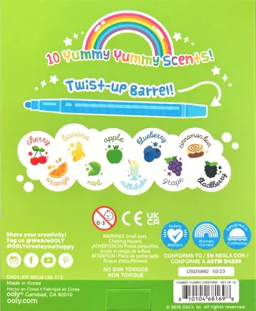 Set 10 creioane colorate parfumate rasucibile - Yummy Yummy