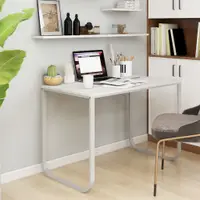 Gossi birou de computer, alb, 110x60x73 cm, lemn prelucrat