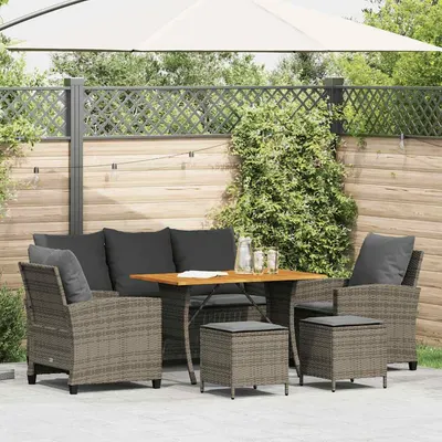 Gossi set mobilier gradina cu perne, 6 piese, gri, poliratan