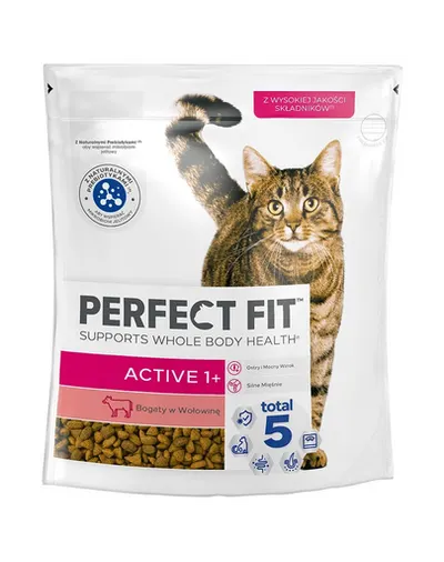 PERFECT FIT Active 1+ Mancare uscata cu carne de vita pentru pisici 750g