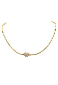 Colier Auriu cu Pandantiv In Forma De Inima - 40cm - zirconia