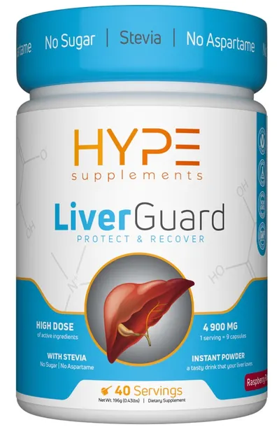 LiverGuard, zmeură, 196 g, Hype Supplements