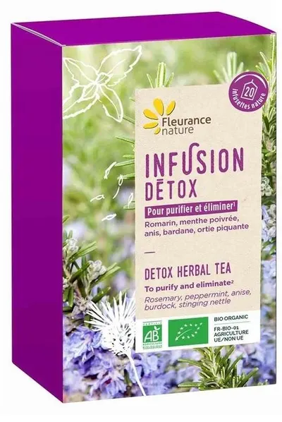 Ceai bio din plante Detox, cu aromă de anason, 20 plicuri, Fleurance Nature