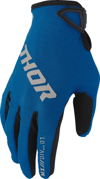 Manusi copii atv cross Thor LaunchMode Static, culoare albastru, marime YM