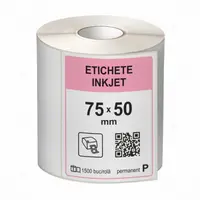 Etichete inkjet (JetGloss) in rola 75x50mm, adeziv permanent, 1500 buc rola (compatibile Epson)