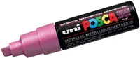 Marker permanent cu un varf tesit Uni Posca - PC-8K F, 8 mm, roz metalic