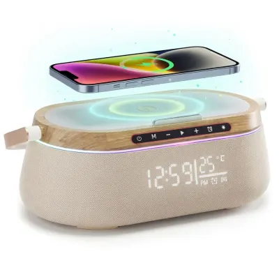 Boxa Premium Multifunctionala iHunt BedSide 9-in-1 15W Bluetooth Wood