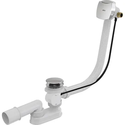 Sifon cada baie cu ventil si capac de control plastic, alimentare prin preaplin Alcadrain A565CRM1