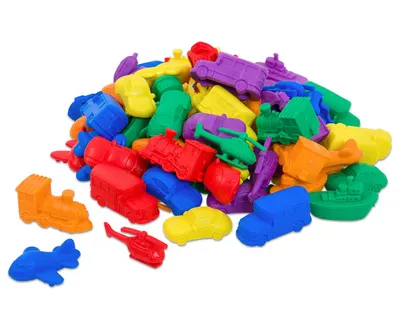 Set de 72 de vehicule colorate pentru sortat și numărat