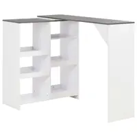 Gossi masa de bar cu raft mobil, alb, 138x39x110 cm