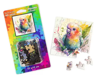 Puzzle mic din lemn - Animale - Baby Parrot