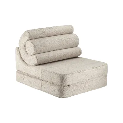 Fotoliu pentru copii maro deschis cu tapițerie din țesătură bouclé Flipster – Wigiwama