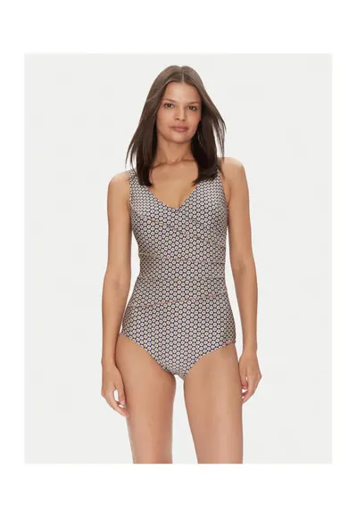 Costum de baie dama bleumarin/ecru