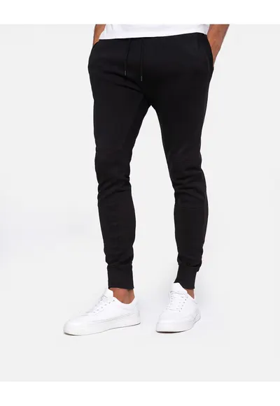 Pantaloni slim fit de trening din material pique Jogpant 8391 - Negru