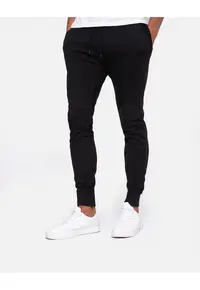 Pantaloni slim fit de trening din material pique Jogpant 8391 - Negru