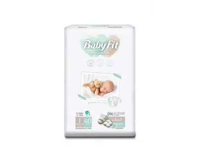 Scutece Bio Newborn, Nr. 1, 0-3 kg, 40 Bucati - Babyfit