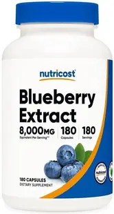 Blueberry Extract, 8000 mg, 180 capsule, Nutricost