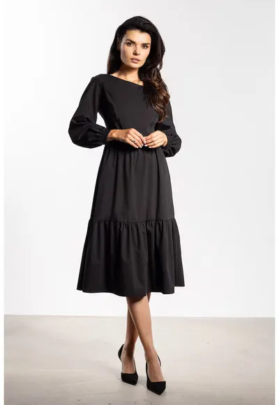 Rochie - A737 - negru - nylon - spandex