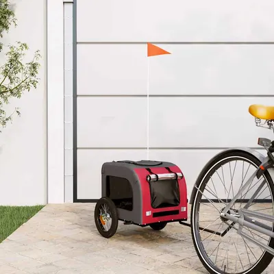 Gossi remorca bicicleta animale companie, rosu/gri textil oxford/fier