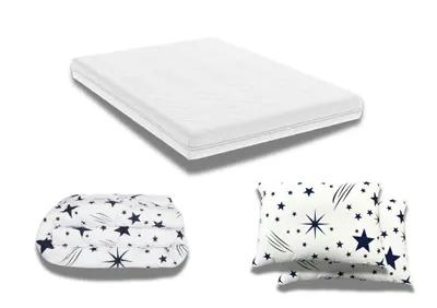 Pachet Promo: Saltea Optimax Ortopedic 140x200x18 + Pilota bumbac Stelute 180x200 + 2 Perne bumbac Stelute 50x70