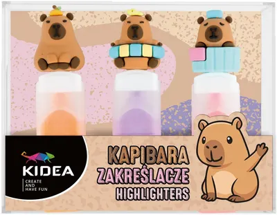 Set markere textile Kidea Capybara - 3 bucăți
