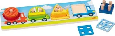 Joc din lemn sortare Goki - Vehicule