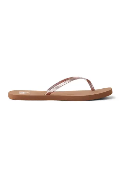 Papuci flip-flop cu aspect metalizat - Auriu pal