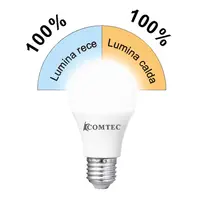 Bec LED 2 temperaturi culoare 9W E27 A60