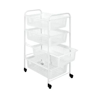 Raft mobil cu 4 coșuri Metaltex India, lungime 35 cm
