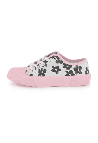 Tenisi de panza cu imprimeu floral - Alb/Roz pal