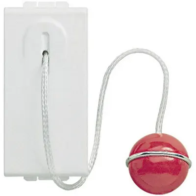 Buton cu fir de tragere LiVing Light 1P - 10 A - 250 Vca - 1 modul - Alb