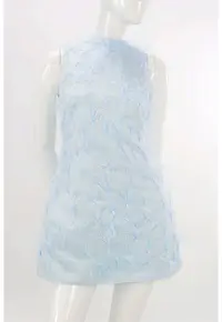 Rochie scurta cu pene ALMEEA - Albastru deschis