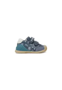 Pantofi sport cu imprimeu si segment dublu cu inchidere velcro - Albastru