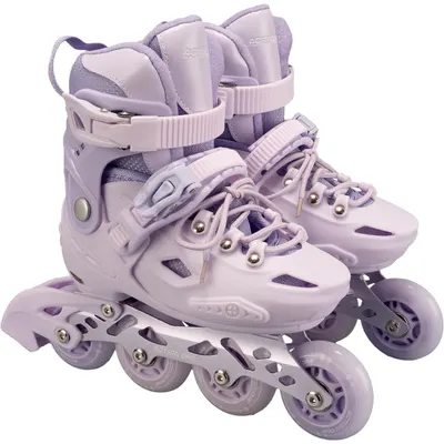 Role reglabile, Action One, Pastel Lila, roti luminoase din silicon, sina aluminiu, M (32-35)