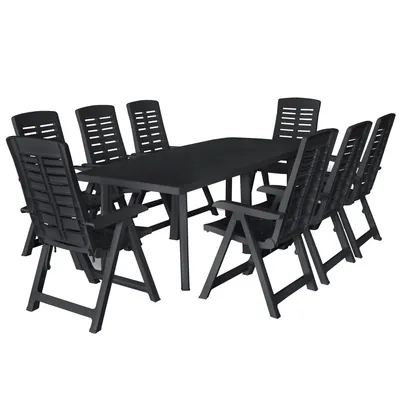 Gossi set mobilier de exterior, 9 piese, antracit, plastic