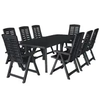 Gossi set mobilier de exterior, 9 piese, antracit, plastic