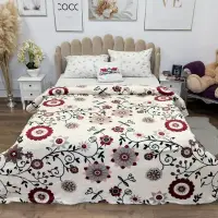 Patura pufoasa cocolino 200x230cm, 240g/mp, Bej, Flori