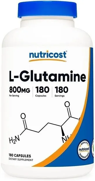 L-Glutamine, 800 mg, 180 capsule, Nutricost