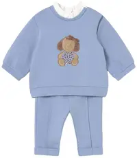 Set din 2 piese Mayoral - Hanorac și pantaloni, albastru ceresc, 1-2 luni