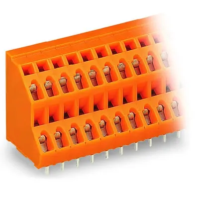Double-deck PCB terminal block; 2.5 mm²; Pin spacing 5.08 mm; 2 x 8-pole; CAGE CLAMP®; 2,50 mm²; orange