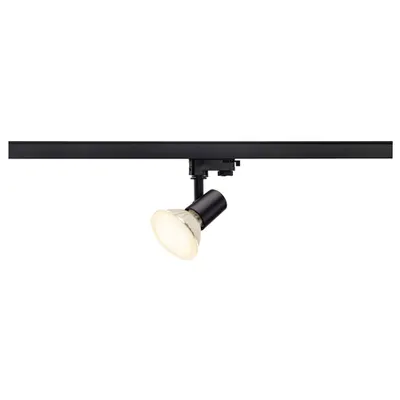 Iluminat decorativ pe sina, SPOT TRACK Senile E27, la fata locului negru pentru 240V track 3 faze, PAR 20, rotund, negru, max. 75W, inclusiv. adaptor 3 faze
