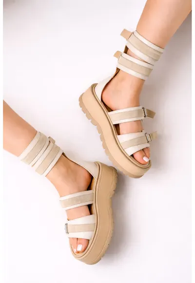 Sandale cu platforma - Baby - Bej