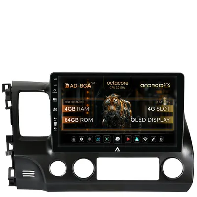 Navigatie Honda Civic (2005-2012), Android, A-Octacore 4GB RAM + 64GB ROM, 10.1 Inch - AD-BGA10004+AD-BGRKIT008