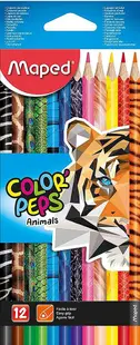 Set creioane colorate Maped Color Peps - Animals, 12 culori