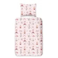 Lenjerie de pat pentru copii roz din bumbac pentru pătuț 100x135 cm Boho – Good Morning