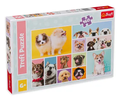 Puzzle Trefl din 160 de piese - Câini drăguți
