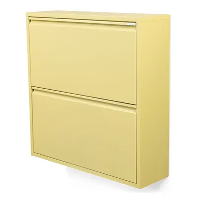 Pantofar galben deschis cu deschidere înclinată/suspendat din oțel 75x77,5x22,5 cm Billy – Spinder Design