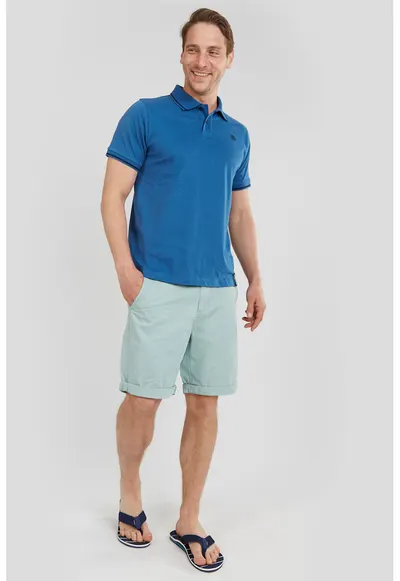 Tricou polo cu logo mic brodat Incognito - Albastru