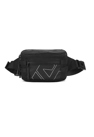 Borseta unisex cu imprimeu logo - Negru