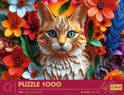 Puzzle 1000 piese - 40th Anniversary - Cat 3D Effect